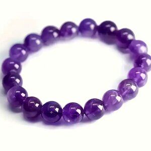 🌺 🌺 🌺 Amethyst Glass Beaded Bracelet